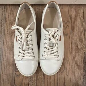 Ecco Women's White Leather Sneakers